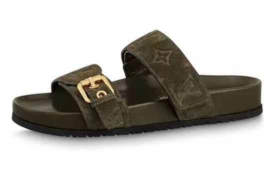 Шлепанцы Louis Vuitton Bom Dia женские, хаки