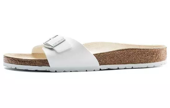 Шлепанцы Madrid Big Buckle унисекс белые Birkenstock