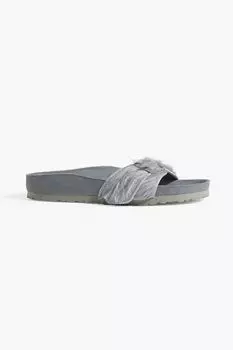 Шлепанцы Madrid из телячьей шерсти Birkenstock, серый