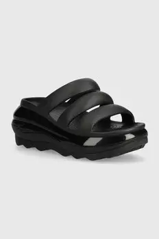 Шлепанцы Mega Crush с тройными ремешками Crocs, черный