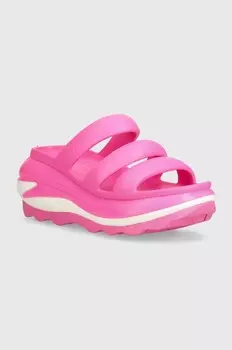 Шлепанцы Mega Crush с тройными ремешками Crocs, розовый