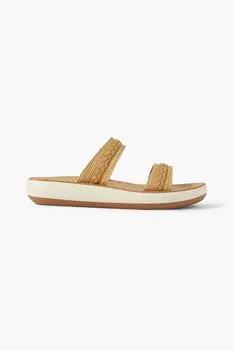 Шлепанцы Melissanthi из рафии с кожаной отделкой ANCIENT GREEK SANDALS, песочный