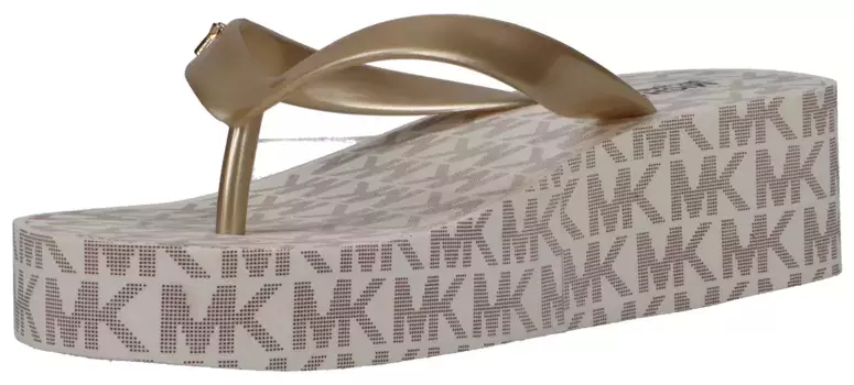 Шлепанцы MICHAEL KORS KIDS "GAGE KYLO", летние туфли, тапочки для купания, шлепанцы для бассейна с принтом Michael Kors, коричневый