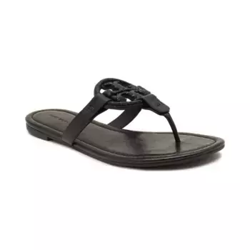 Шлепанцы Miller из кожи с паве Tory Burch, черный