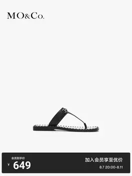 Шлепанцы Moco с металлическими пряжками и заклепками, черный