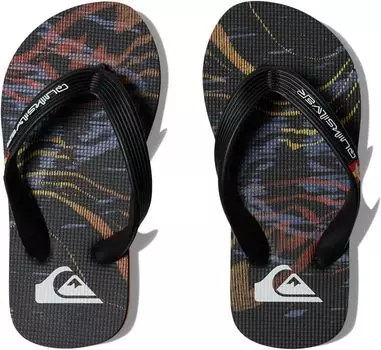 Шлепанцы Molokai Art Quiksilver, цвет Black/Black/Yellow