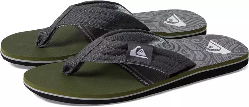 Шлепанцы Molokai Layback II Quiksilver, цвет Black/Green/Grey