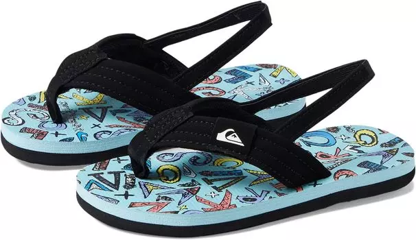 Шлепанцы Molokai Layback Quiksilver, цвет Black/Blue/Black