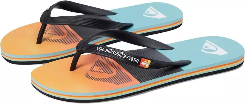 Шлепанцы Molokai Print Quiksilver, цвет (Panel) Black/Orange/Orange