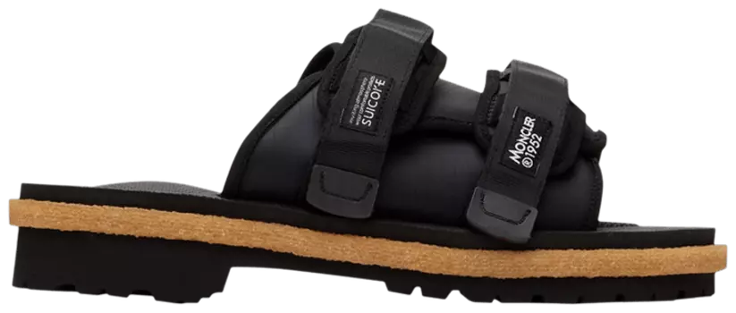 Шлепанцы Moncler Suicoke x Moncler Moto Mountain Slide 'Black', черный