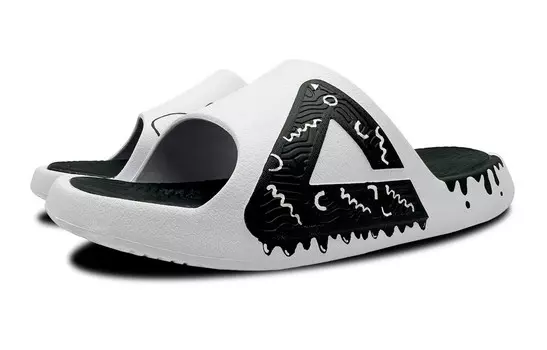 Шлепанцы мужские белые/черные Peak