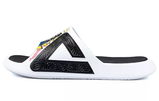 Шлепанцы мужские белые/черные Peak