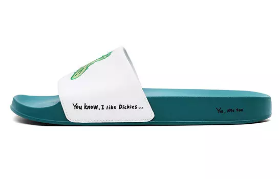 Шлепанцы мужские белые/синие Dickies