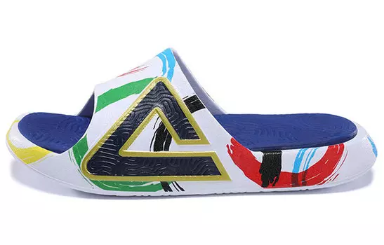 Шлепанцы мужские белые/синие Peak