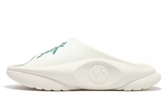 Шлепанцы мужские белые/зеленые 361°