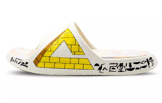 Шлепанцы мужские белые/желтые Peak