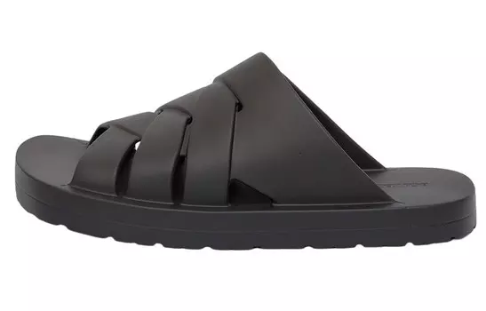 Шлепанцы мужские Bottega Veneta с плетением, черный