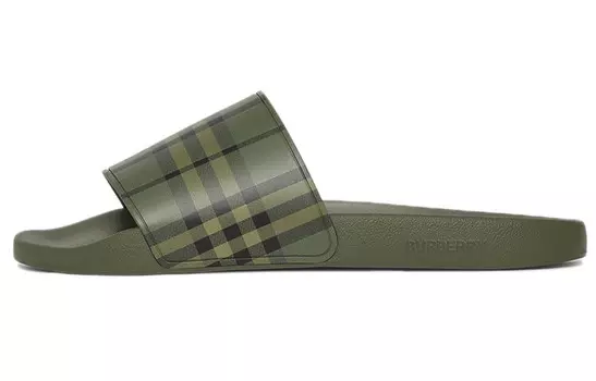 Шлепанцы мужские Burberry Embossed Logo, зеленый