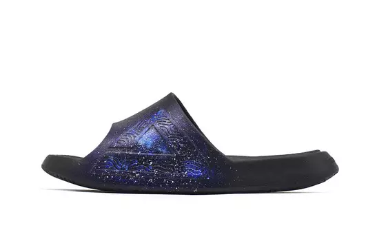 Шлепанцы мужские черные/фиолетовые Peak