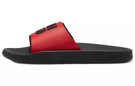 Шлепанцы мужские черные/красные Hugo Boss