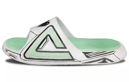 Шлепанцы мужские черные/зеленые Peak