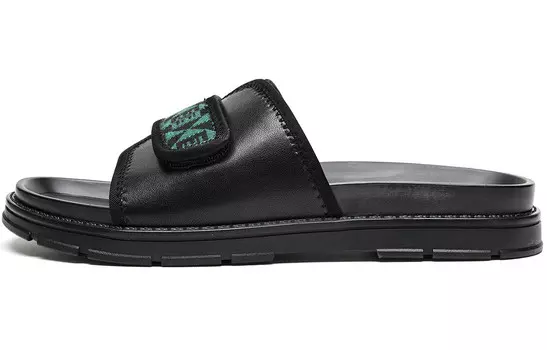 Шлепанцы мужские черный/зеленый Trumppipe