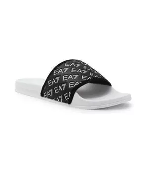 Шлепанцы мужские Ea7 с тиснением, белый/черный