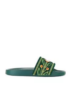 Шлепанцы мужские Embroidered Terry Slider Casablanca, зеленый