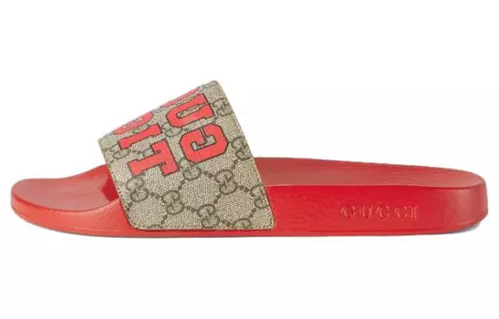 Шлепанцы мужские Gucci, бежевый / красный