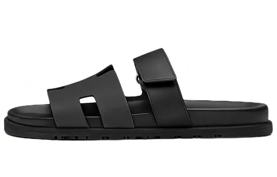 Шлепанцы мужские Hermes, черный