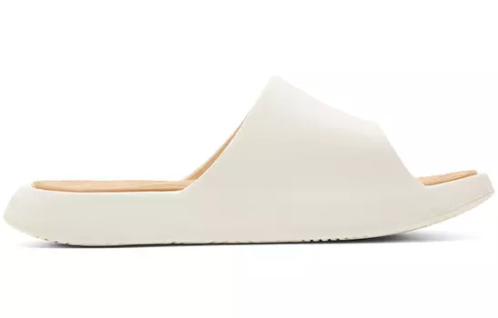 Шлепанцы мужские парусиновые белые/красно-коричневые Peak