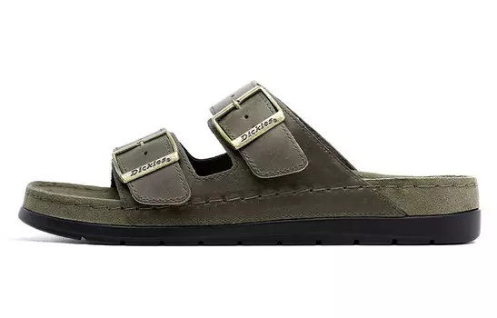 Шлепанцы мужские зеленые кофейные Dickies