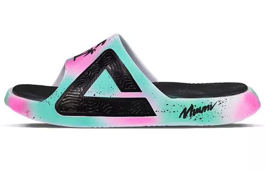 Шлепанцы мужские зеленые/розовые Peak