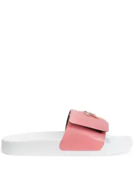 Шлепанцы на липучках с логотипом Giuseppe Zanotti, розовый