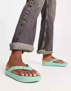 Шлепанцы на платформе Crocs из нефритового камня
