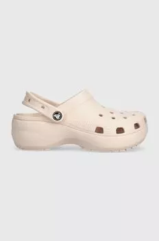 Шлепанцы на платформе Crocs, розовый