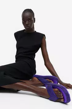 Шлепанцы на плоской платформе H&M, фиолетовый