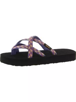 Шлепанцы на плоской подошве для маленьких детей Olowahu Girls Little Kids Teva, цвет Retro Geometric Imperial Palace