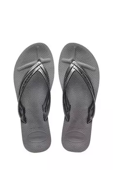 Шлепанцы на танкетке Havaianas, серый