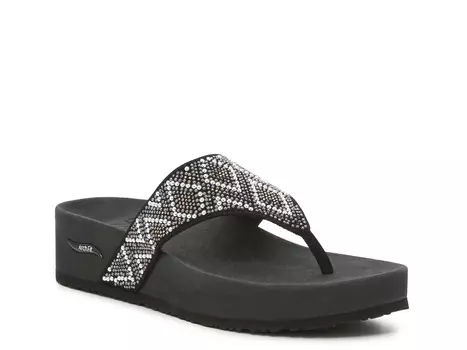 Шлепанцы на танкетке Vinyasa Skechers, черный