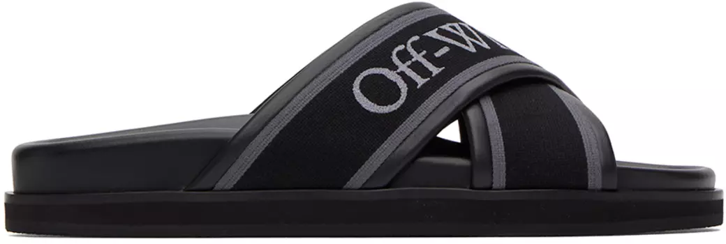 Шлепанцы Off-White Black Cloud с перекрещиванием