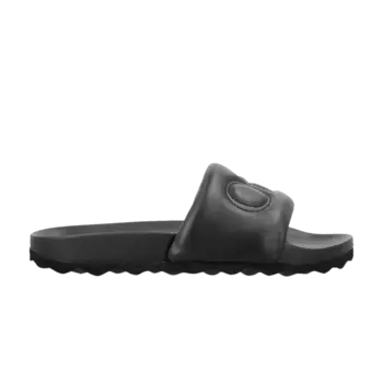 Шлепанцы Off-White Bookish Leather Slider 'Black', черный