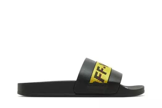 Шлепанцы Off-White Industrial Sliders 'Black Yellow', черный