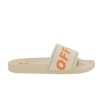 Шлепанцы Off-White Towel Embroidery Slider 'Beige Orange', кремовый
