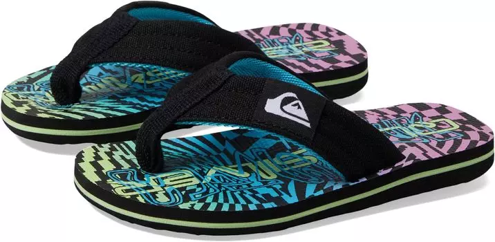Шлепанцы Quiksilver Kids Molokai Layback II Flip Flops Quiksilver, цвет Black/Pink/Blue