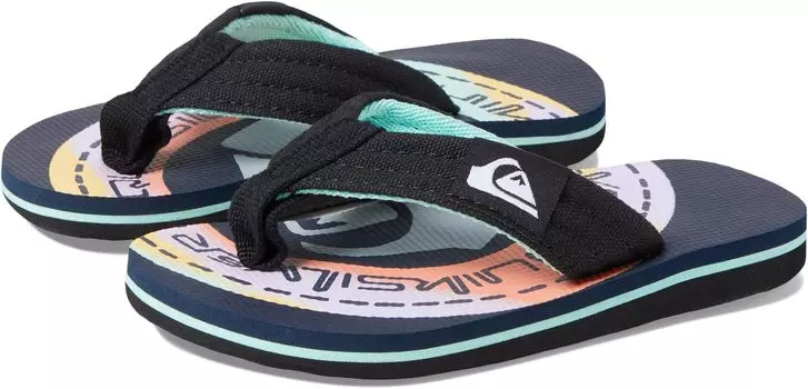 Шлепанцы Quiksilver Kids Molokai Layback II Flip Flops Quiksilver, цвет Blue/Blue/Orange