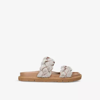Шлепанцы rath bling из плетеной веганской кожи Kg Kurt Geiger, серебряный
