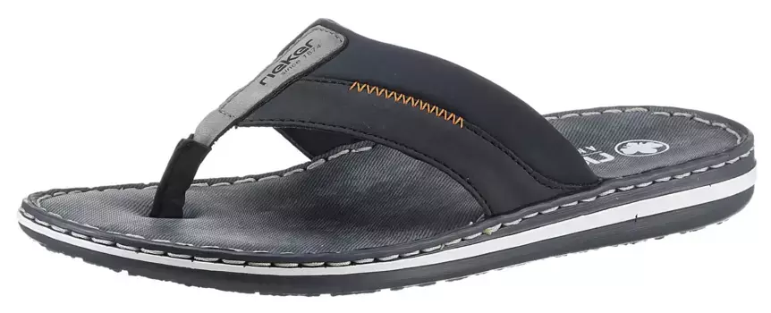 Шлепанцы Rieker, летняя обувь, тапочки, горки для бассейна, обувь для купания, с контрастной строчкой, серый