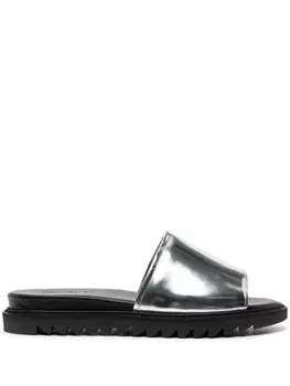 Шлепанцы с эффектом металлик Onitsuka Tiger, серебристый