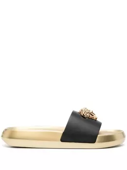Шлепанцы с декором La Medusa Versace, черный
